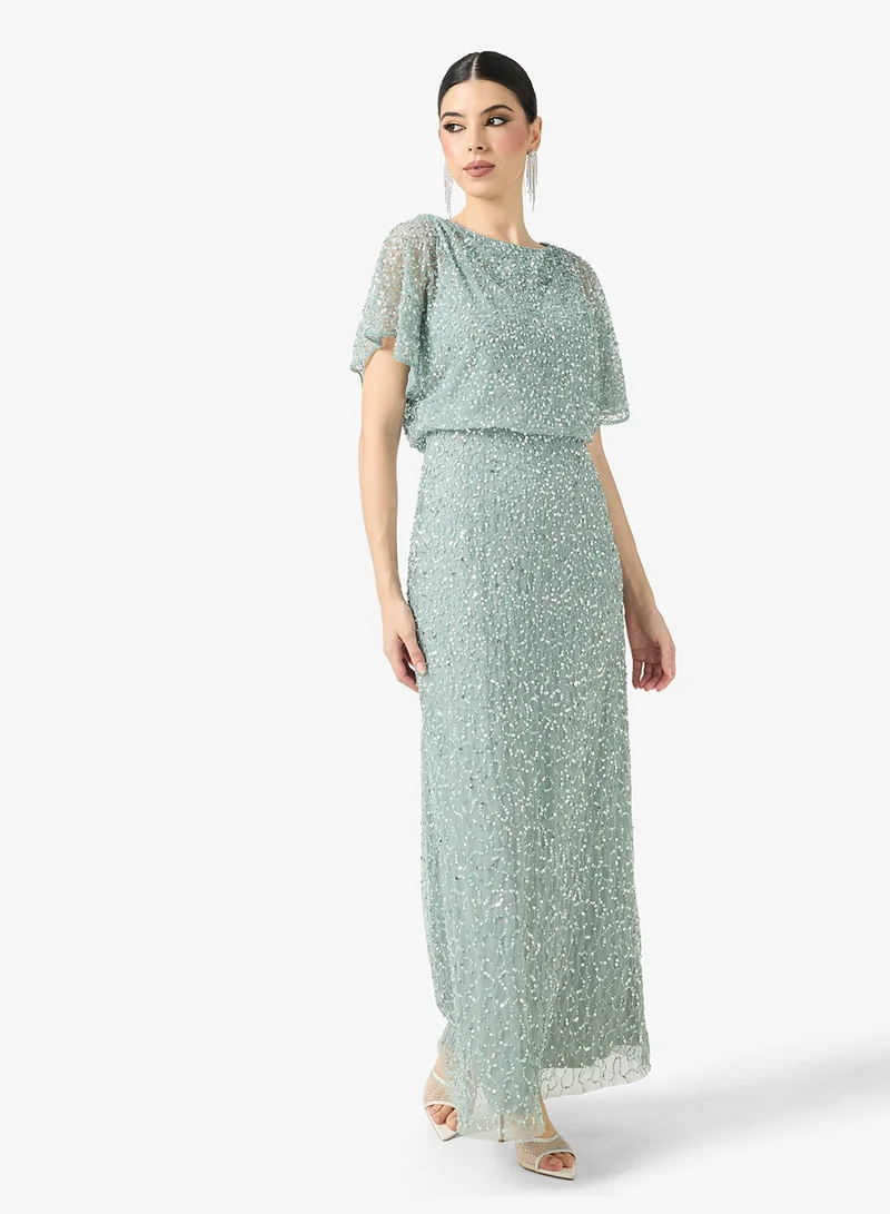 Sequin Embellished Evening Dress